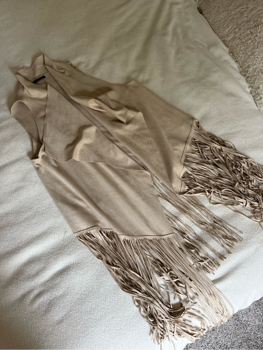 Do everything in love Taupe Suede Fringe Vest